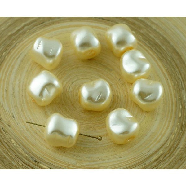 Perles en verre - Rond - Verre - Blanc - 8pcs - Photo n°1
