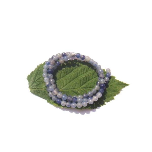 Aventurine bleue multicolore : 15 perles 4 MM de diamètre - Photo n°1