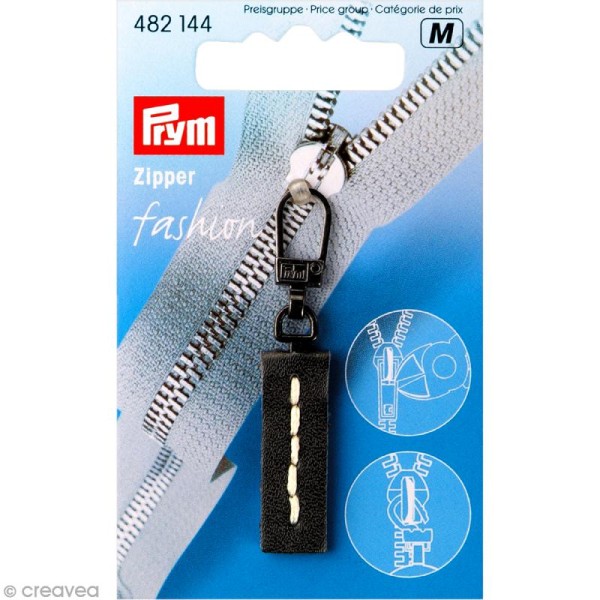 Tirette noire Zipper Fashion pour fermeture éclair - 5 cm - Photo n°1