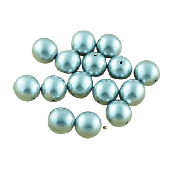 10pcs Métallique Mat Aluminium Argent Pressé Druk Grand Grand Verre tchèque Perles Rondes 10mm - Photo n°1