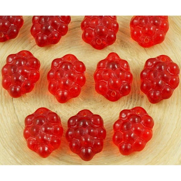Perles en verre - Verre - Rouge - 10pcs - Photo n°1