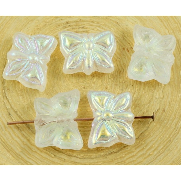 8pcs Cristalline de la Moitié de AB, Verre tchèque Papillon Papillon Perles 14mm x 11mm - Photo n°1
