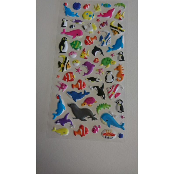 Stickers 3D sur le thème des animaux marin - Photo n°1