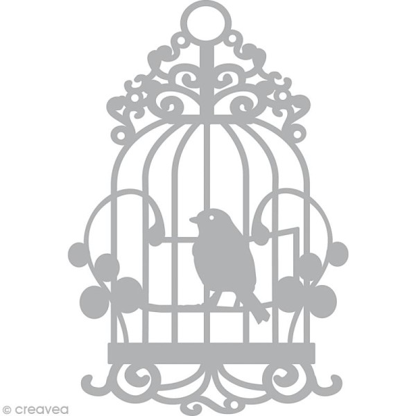Pochoir inversé scrapbooking (stencil mask) - A5 - Cage à oiseaux - Photo n°1