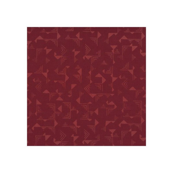 Tissu batik moderne - Graphisme abstrait Bourgogne Dimensions:par 10 cm - Photo n°1