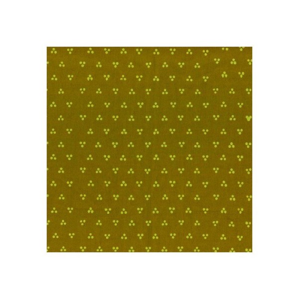 Tissu batik moderne - Trio de pois Vert Olive Dimensions:par 10 cm - Photo n°1