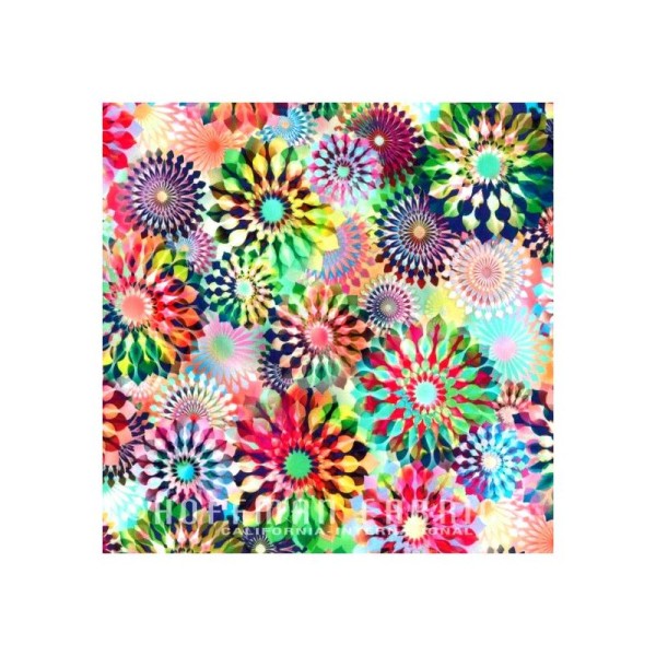 Tissu impression numérique fleurs kaléidoscopes Dimensions:par 10 cm - Photo n°1