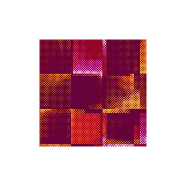 Tissu patchwork carrés violet jaune orange - Moxie Dimensions:par 10 cm - Photo n°1