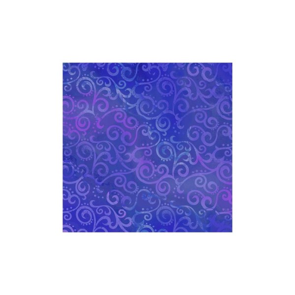 Tissu patchwork faux-uni Arabesque Bleu Outremer - Ombre Scroll Dimensions:par 10 cm - Photo n°1