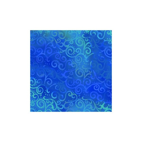 Tissu patchwork faux-uni Arabesque Bleu Roi - Ombre Scroll Dimensions:par 10 cm - Photo n°1