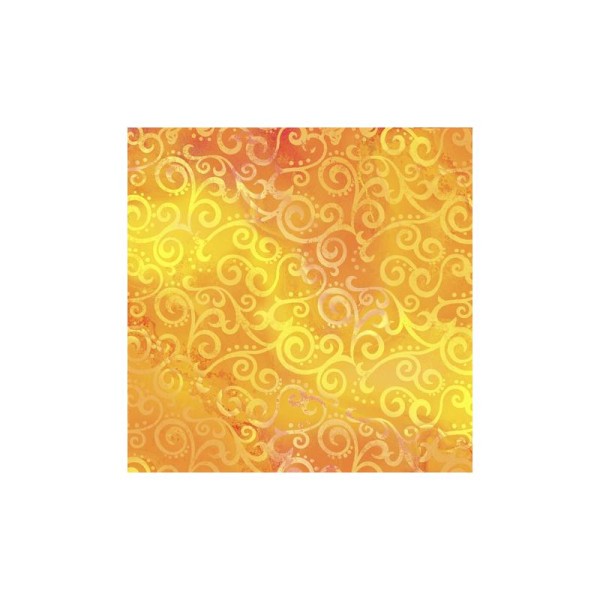 Tissu patchwork faux-uni Arabesque Jaune Canari - Ombre Scroll Dimensions:par 10 cm - Photo n°1