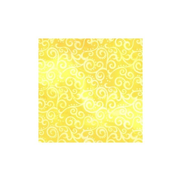 Tissu patchwork faux-uni Arabesque Jaune Citron - Ombre Scroll Dimensions:par 10 cm - Photo n°1