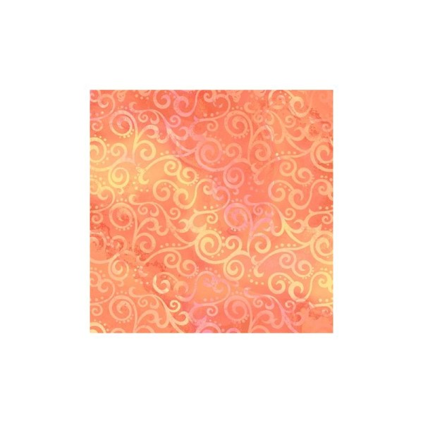 Tissu patchwork faux-uni Arabesque Orange Melon - Ombre Scroll Dimensions:par 10 cm - Photo n°1