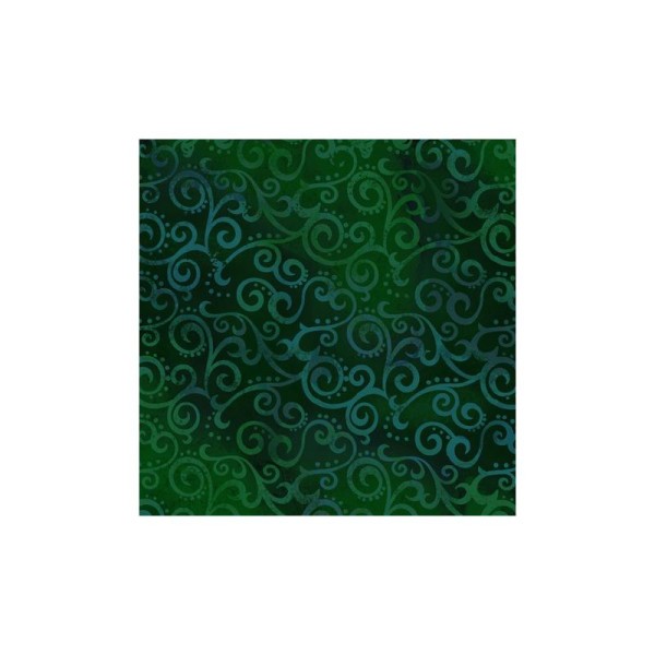 Tissu patchwork faux-uni Arabesque Vert Forêt - Ombre Scroll Dimensions:par 10 cm - Photo n°1