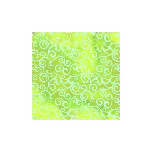 Tissu patchwork faux-uni Arabesque Vert Lime - Ombre Scroll Dimensions:par 10 cm - Photo n°1