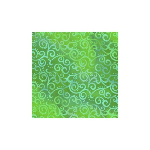 Tissu patchwork faux-uni Arabesque Vert Printemps - Ombre Scroll Dimensions:par 10 cm - Photo n°1