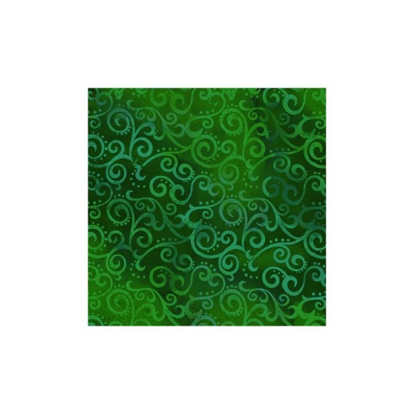 Tissu patchwork faux-uni Arabesque Vert Trèfle - Ombre Scroll Dimensions:par 10 cm - Photo n°1