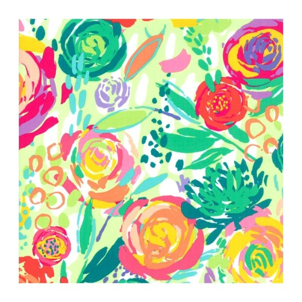 Tissu patchwork fleurs du jardin multicolores - Painted Garden de Moda Dimensions:par 10 cm - Photo n°1