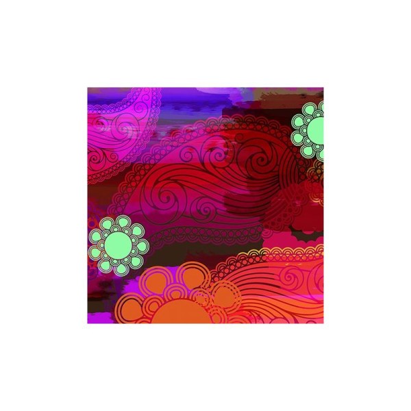 Tissu patchwork grandes fleurs et cachemires orange et rose - Moxie Dimensions:par 10 cm - Photo n°1