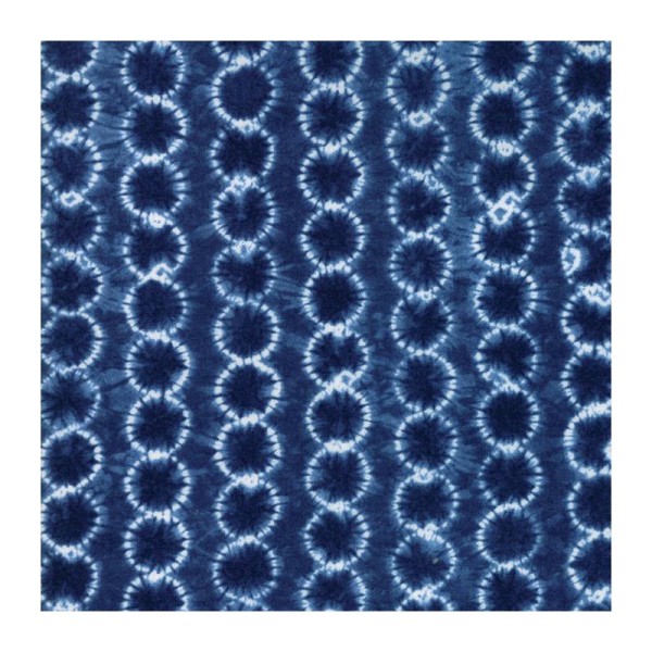 Tissu patchwork petits cercles bleu foncé indigo - Yuki de Moda Dimensions:par 10 cm - Photo n°1
