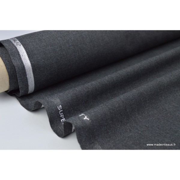 Tissu Toile polyester viscose pantalon gris chiné - Photo n°1