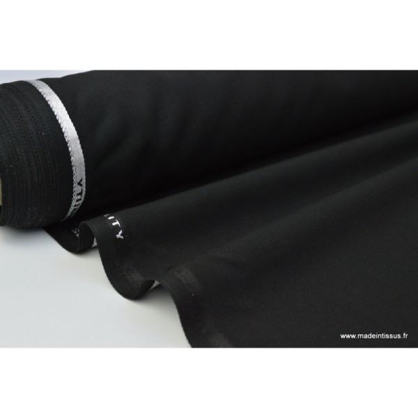 Tissu Toile polyester viscose pantalon noir - Photo n°1
