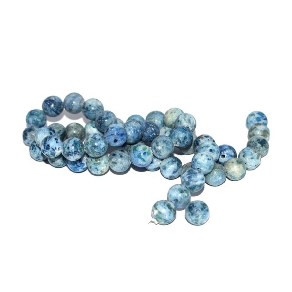 Perle agate givré bleu clair 8 mm x10 - Photo n°1