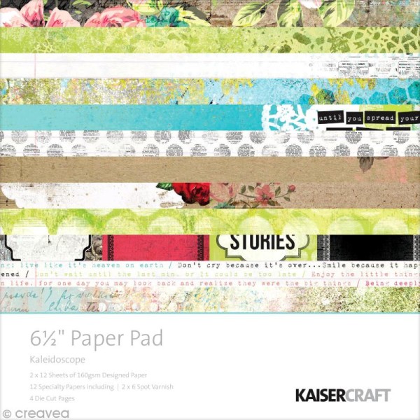 Papier scrapbooking Kaiser craft - Kaléidoscope - 24 feuilles + dies cuts - Photo n°1