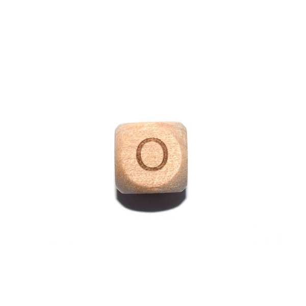 Lettre O cube 12 mm en bois naturel - Photo n°1