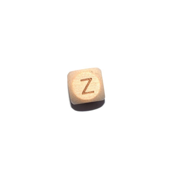 Lettre Z cube 12 mm en bois naturel - Photo n°1