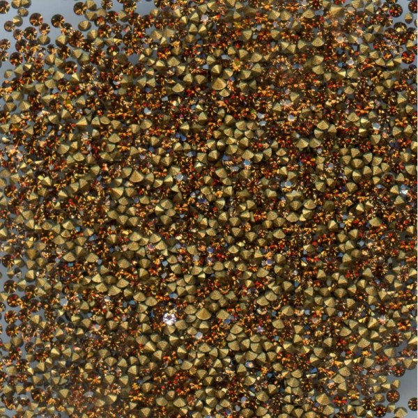 451082 *** 80 strass anciens fond conique SMOKED TOPAZ environ 1mm - Photo n°1