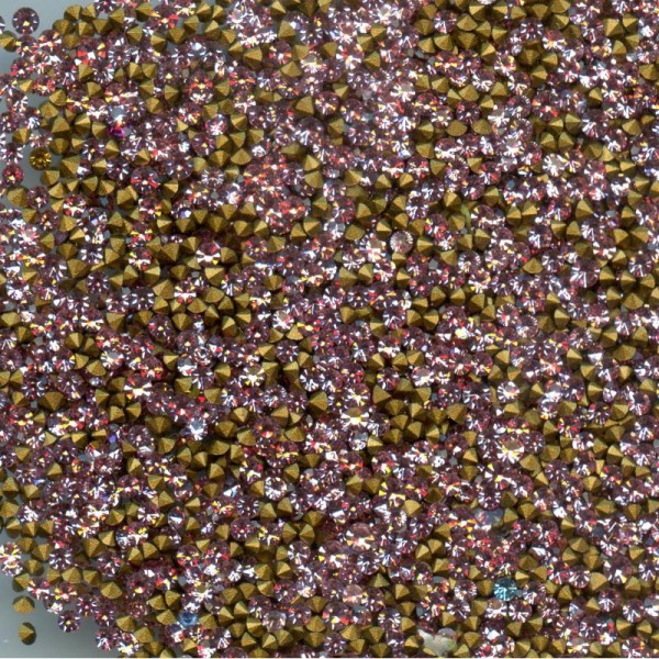451107 *** 60 strass anciens fond conique ROSE 1,6mm - Photo n°1