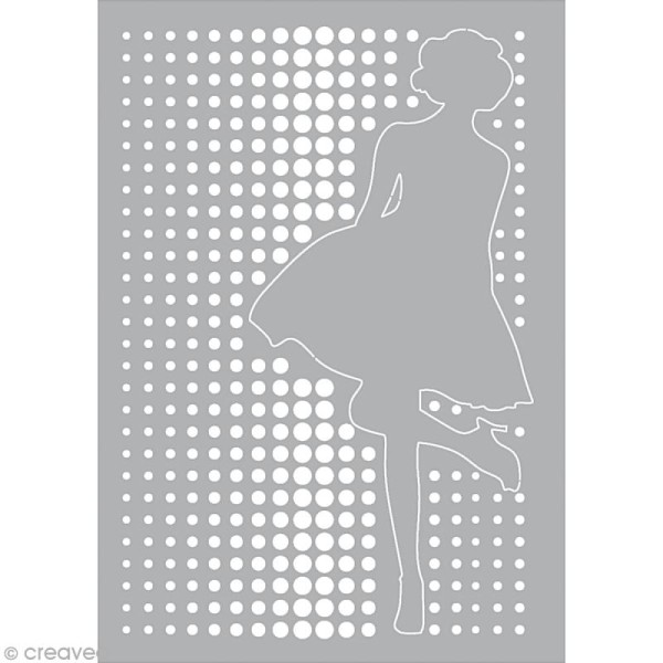 Pochoir inversé scrapbooking (stencil mask) - A5 - Femme qui danse - Photo n°1
