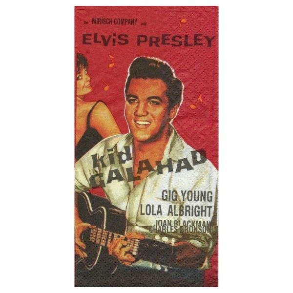 4 Serviettes en papier Elvis Presley Kid Galahad Format Bistro - Photo n°1