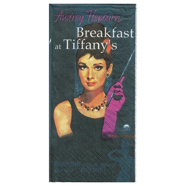 4 Serviettes en papier Audrey Hepburn Breakfast at Tiffany's Format Bistro - Photo n°1