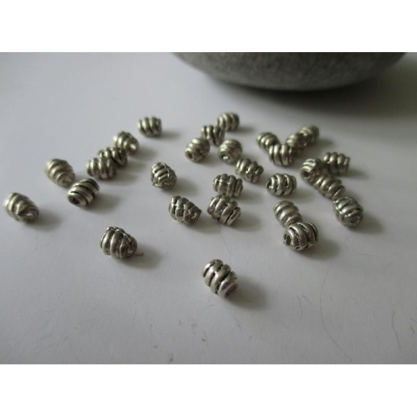 Lot de 50 perles métal 5 mm - Photo n°1