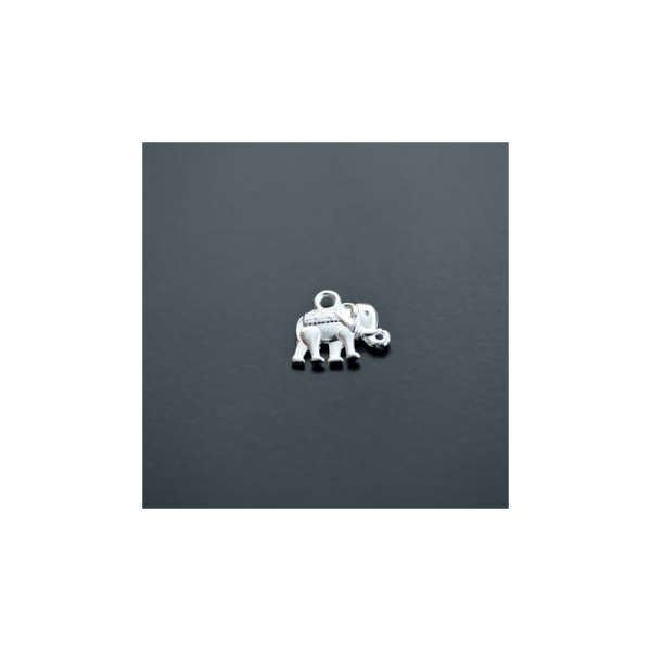Breloque Éléphant Indien Argenté x 10pcs - Photo n°1