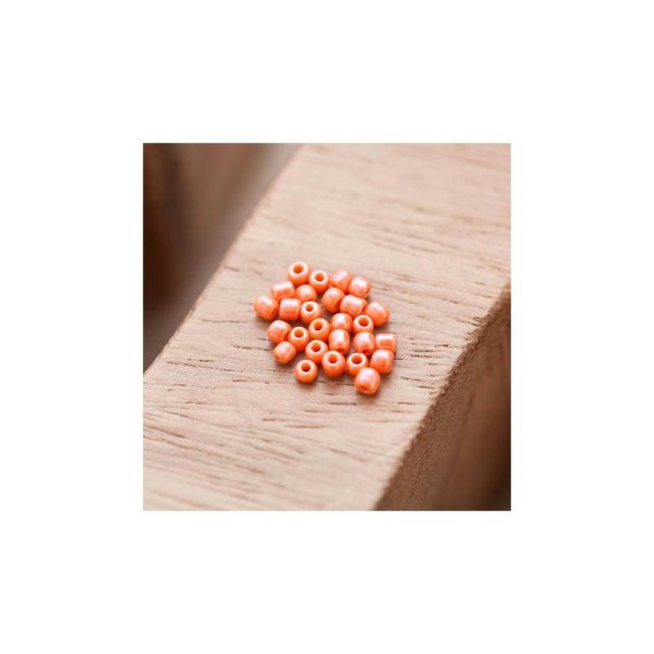Perle de Rocaille 2mm Verre Orange Nacré x 300 - Photo n°1