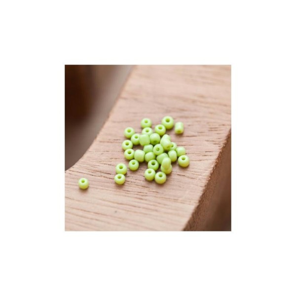 Perle de Rocaille 2mm Verre Vert Citron x 300 - Photo n°1