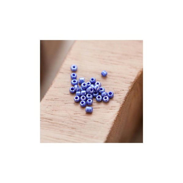 Perle de Rocaille 2mm Verre Bleu Nacré x 300 - Photo n°1