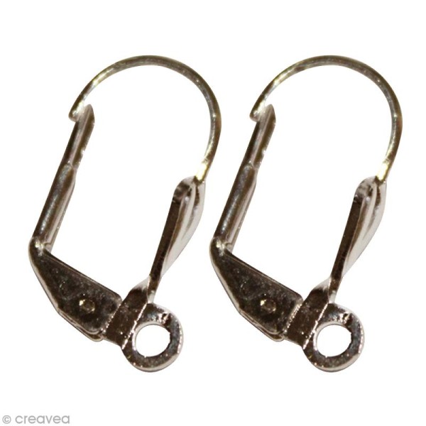 Boucles d'oreilles clips - Argenté antique - 4 pcs - Photo n°1