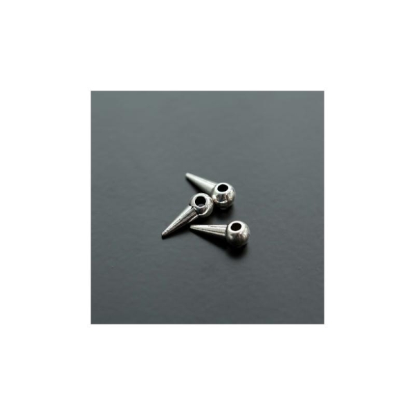 Perle en métal Pique Argent vieilli x 14 - Photo n°1