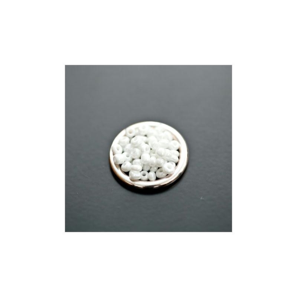 Perle de Rocaille 3mm Verre Blanc Nacré x 97pcs - Photo n°1