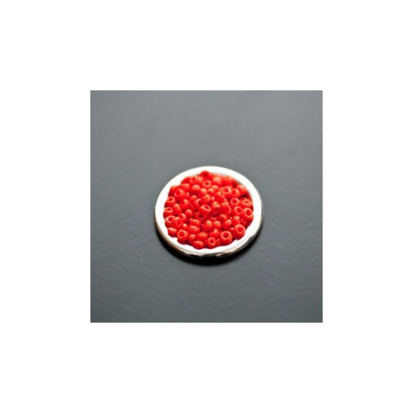 Perle de Rocaille 2mm Verre Rouge Orange x 174pcs - Photo n°1
