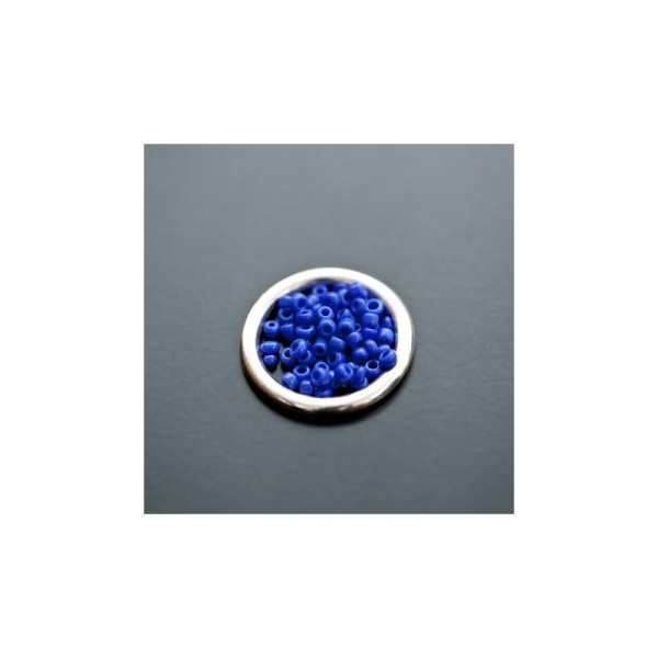 Perle de Rocaille 2mm Verre Bleu Mauve x 174pcs - Photo n°1