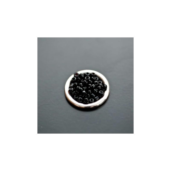 Perle de Rocaille 2mm Verre Noir x 174pcs - Photo n°1