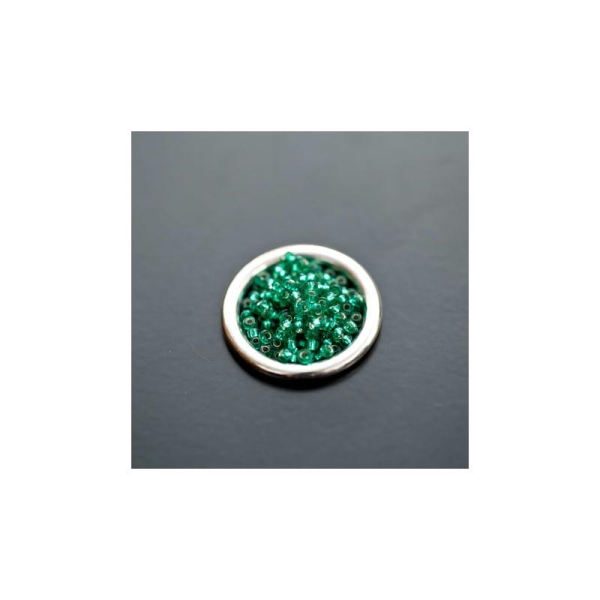 Perle de Rocaille 2mm Verre Vert Océan Transparent x 174pcs - Photo n°1