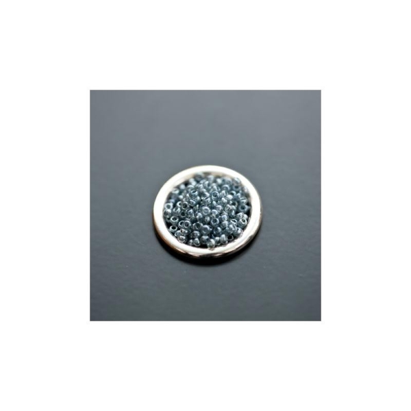 Perle de Rocaille 2mm Verre Gris Transparent x 174pcs - Photo n°1