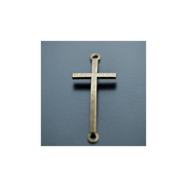 Connecteur Croix 51.5mm Bronze vieilli x 2pcs - Photo n°1