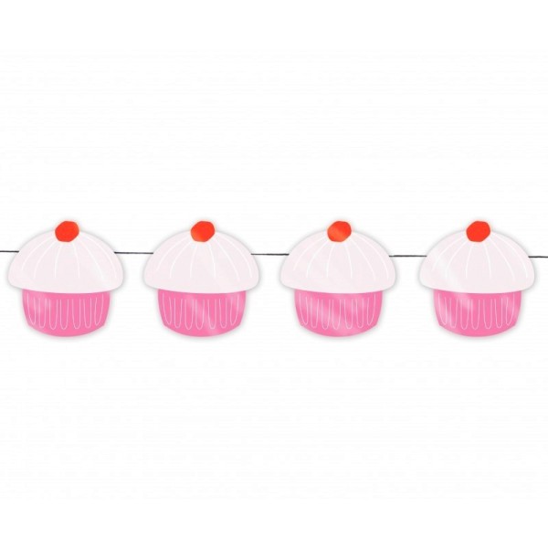 Guirlande de Gateaux Cupcakes décorative en papier cartonné pour une décoration festive gourmande, 7 - Photo n°1